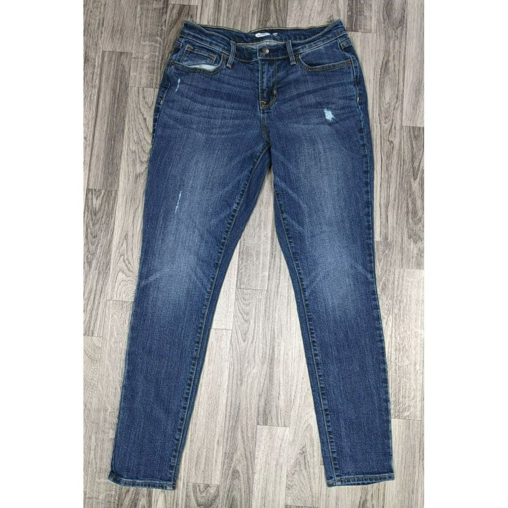(3/$35) Old Navy Size 2 Curvy Skinny Distressed Medium Wash Denim Blue Jeans